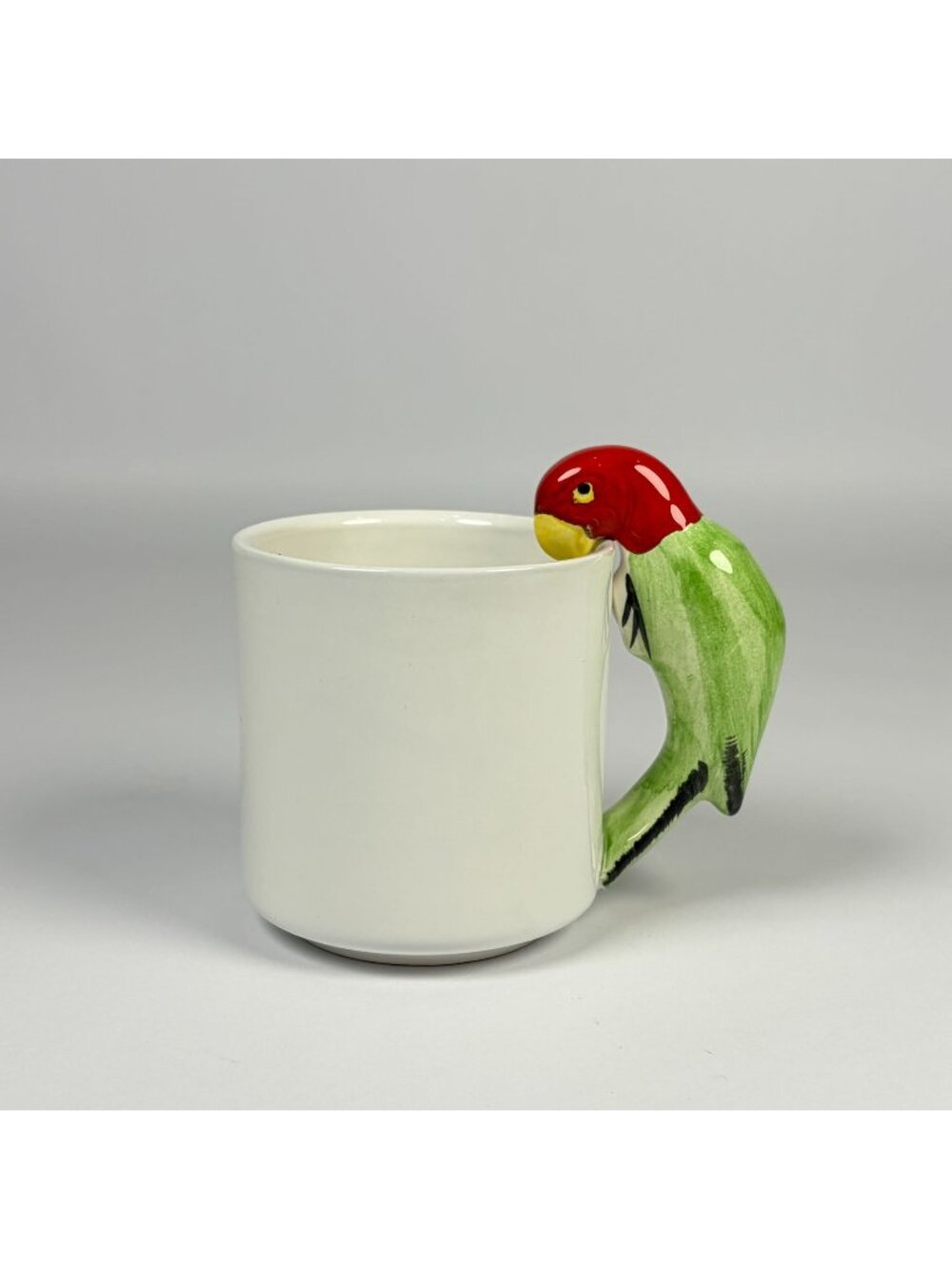 Vintage Pier 1 Imports Tropical Parrot Handle Coffee Mug Ceramic Made In Japan